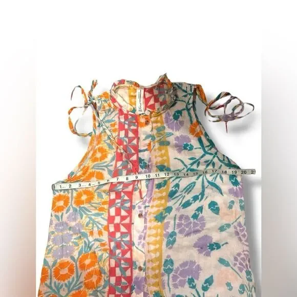 Anthropologie Ellen Merchant Shoulder-Tie Buttondown Dress Size XXS - Picture 16 of 16